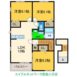 クラール安宅Aの物件間取画像